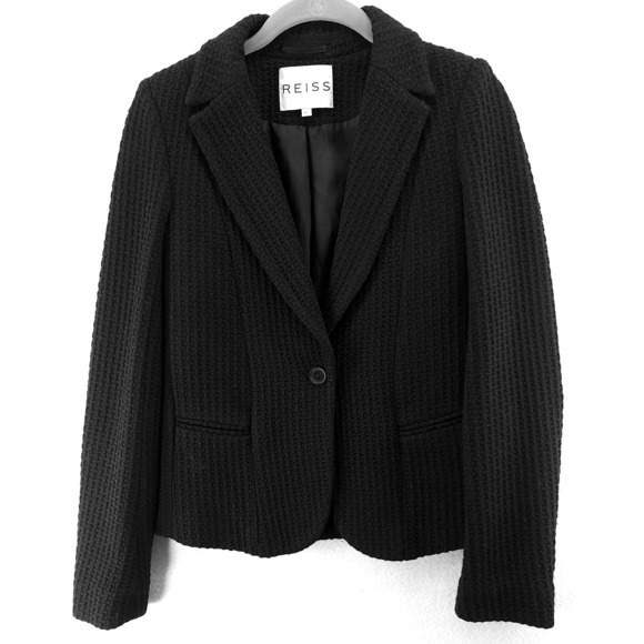 REISS Blazers Women's XS Designer Waffle knit Jacket Designer Casual Textured - Picture 2 of 11